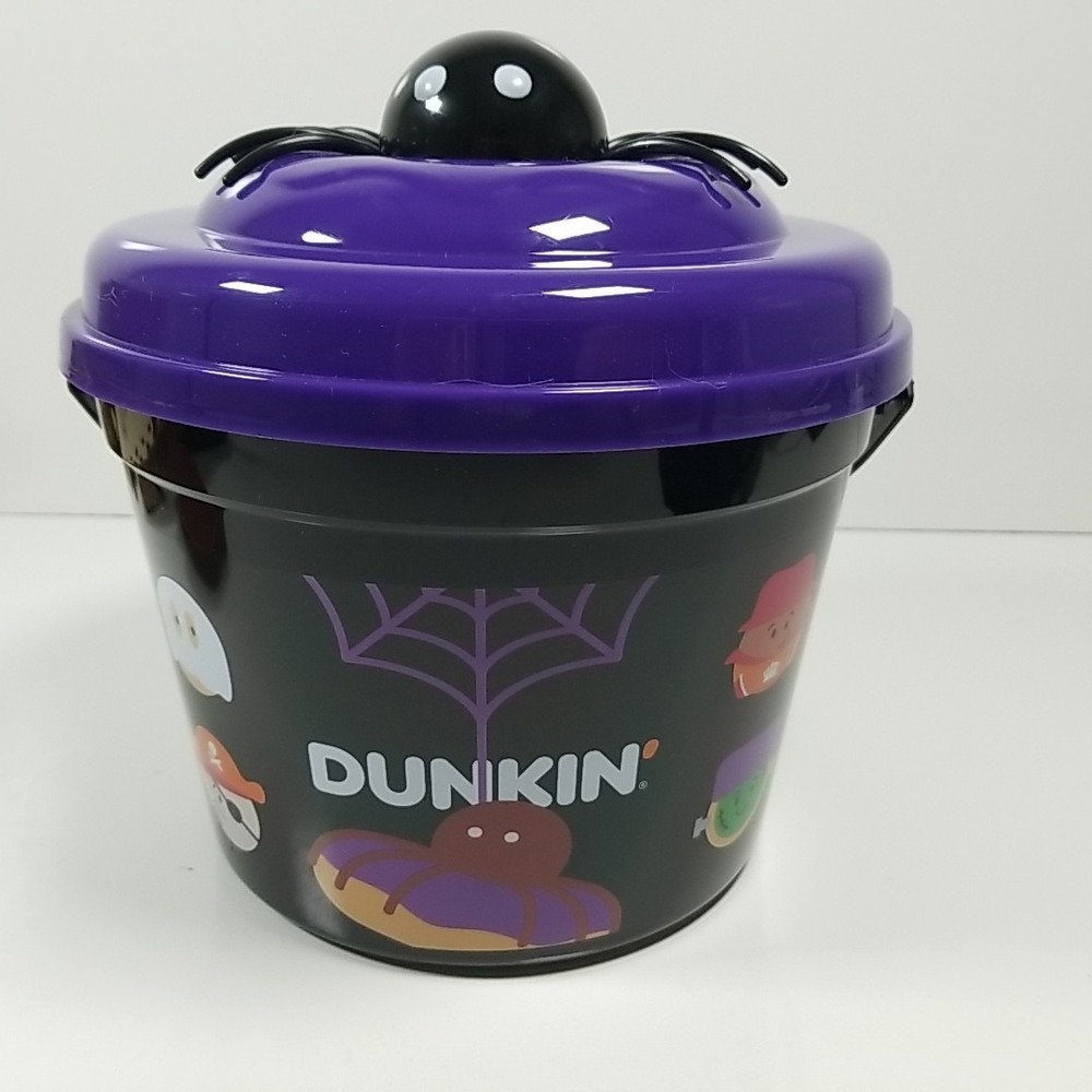 Dunkin Donuts Halloween Bucket Spider Top Black Handle 2025 Limited Edition NEW*